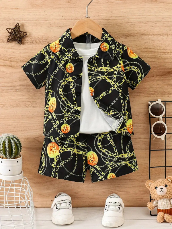 Tüdrukute revääriga lühikeste varrukatega särkülikond 2024 uus kevad- ja sügisene lääne stiilis suurtele lastele mõeldud kaheosaline ülikond RD02 RG01