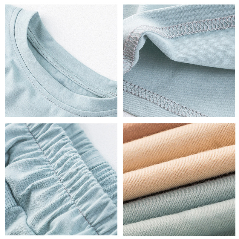 2025 Explosions Καλοκαίρι Μικρό και Μεσαίο Κοστούμι για Αγόρια Κοστούμι για Κορίτσια Παιδικό Βαμβακερό Σορτς με Κοντά Μανίκια Μονόχρωμο Casual All-match