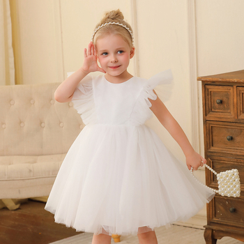 2024 m. užsienio prekybos nauja mergaičių suknelė, lengva prabangi nišinė šeimininko vaikiška vestuvinė suknelė, spektaklio suknelė mažos mergaitės princesės suknelė