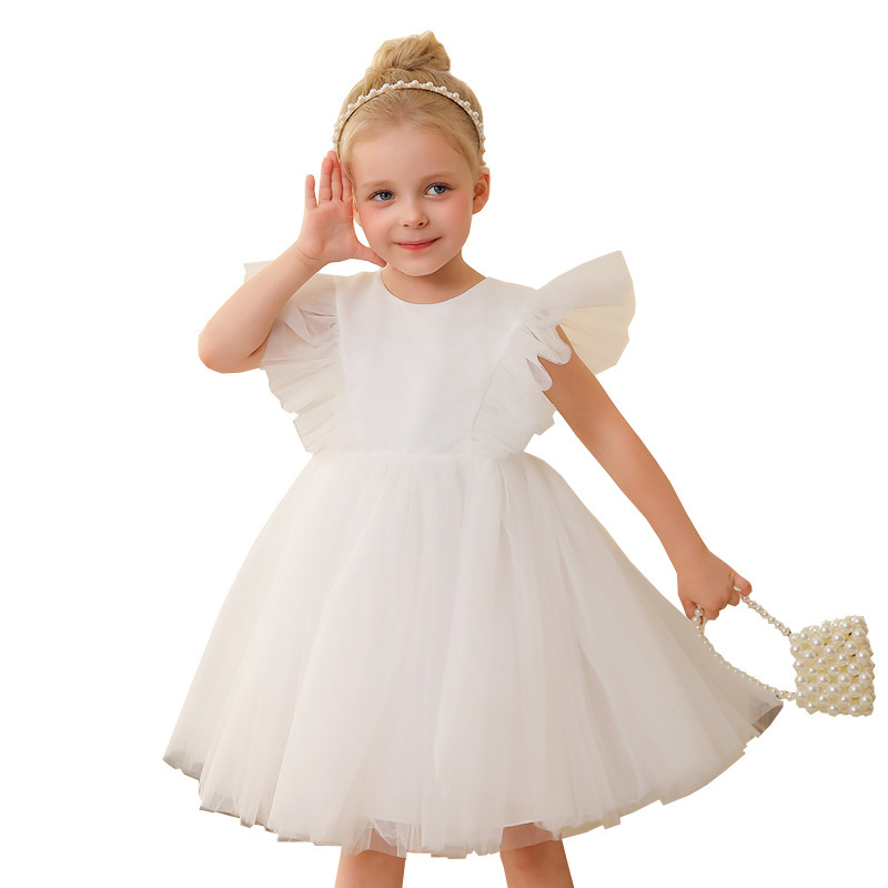 2024 m. užsienio prekybos nauja mergaičių suknelė, lengva prabangi nišinė šeimininko vaikiška vestuvinė suknelė, spektaklio suknelė mažos mergaitės princesės suknelė