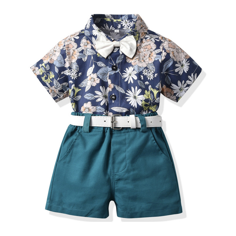 Oblečenie pre bratov a sestry, export, jarné a letné nové detské oblečenie, chlapčenské šortky s krátkym rukávom, podväzkový oblek, dievčenské kvetinové sukne, veľkoobchod