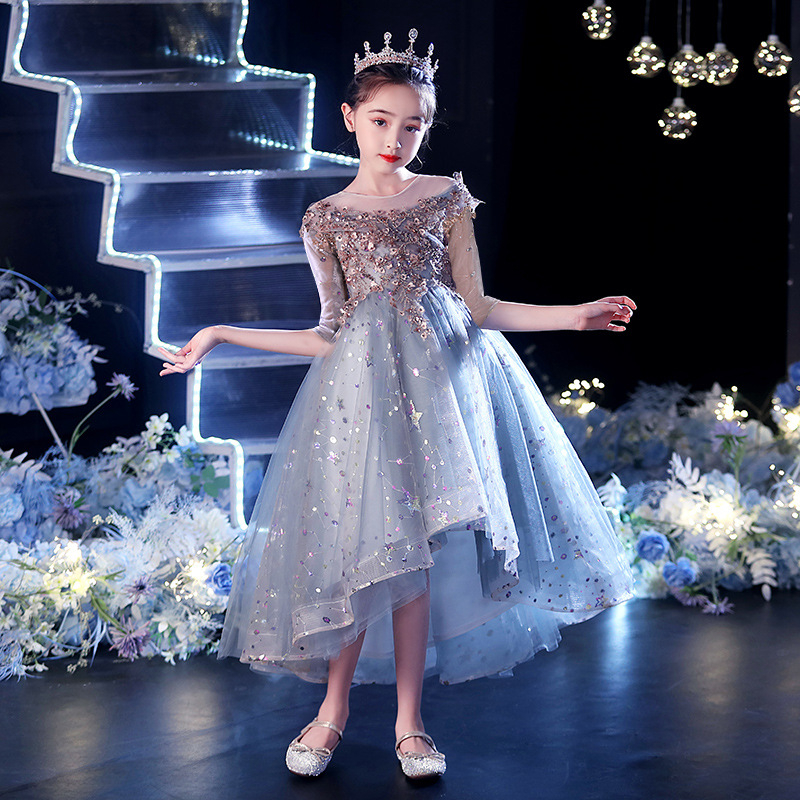 Laste kleit Printsessi kleit Catwalk klaverietenduse kleit Lilleneiu Väikese printsessi õhtukleit