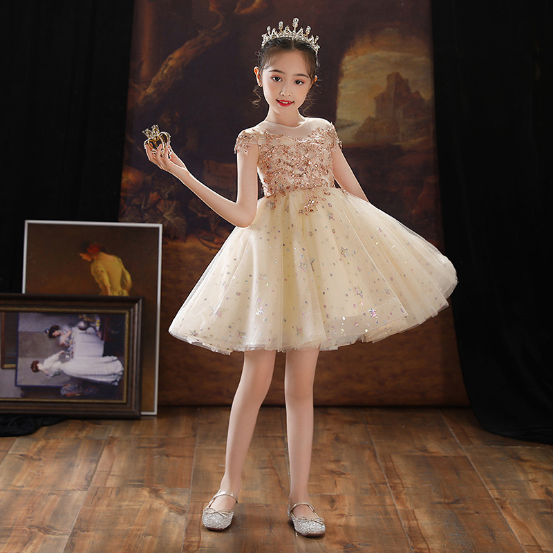 Laste kleit Printsessi kleit Catwalk klaverietenduse kleit Lilleneiu Väikese printsessi õhtukleit