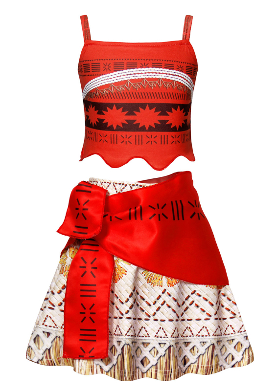 Väliskaubanduse uued suvised laste riided Moana Cos kleit tüdrukute printsessikleit punane laste kostüüm