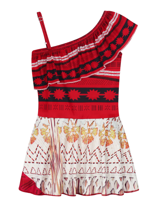 Väliskaubanduse uued suvised laste riided Moana Cos kleit tüdrukute printsessikleit punane laste kostüüm