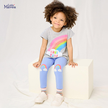 Little Maven cezhraničný dievčenský oblek letné roztomilé dúhové dievčatá dvojdielne európske a americké detské oblečenie veľkoobchod