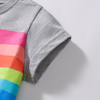 Μικρή μαέστρινα κοστούμι για κορίτσια από όλο τον κόσμο, καλοκαιρινά χαριτωμένα κορίτσια ουράνιου τόξου, δύο τεμαχίων, ευρωπαϊκά και αμερικανικά παιδικά ρούχα χονδρικής