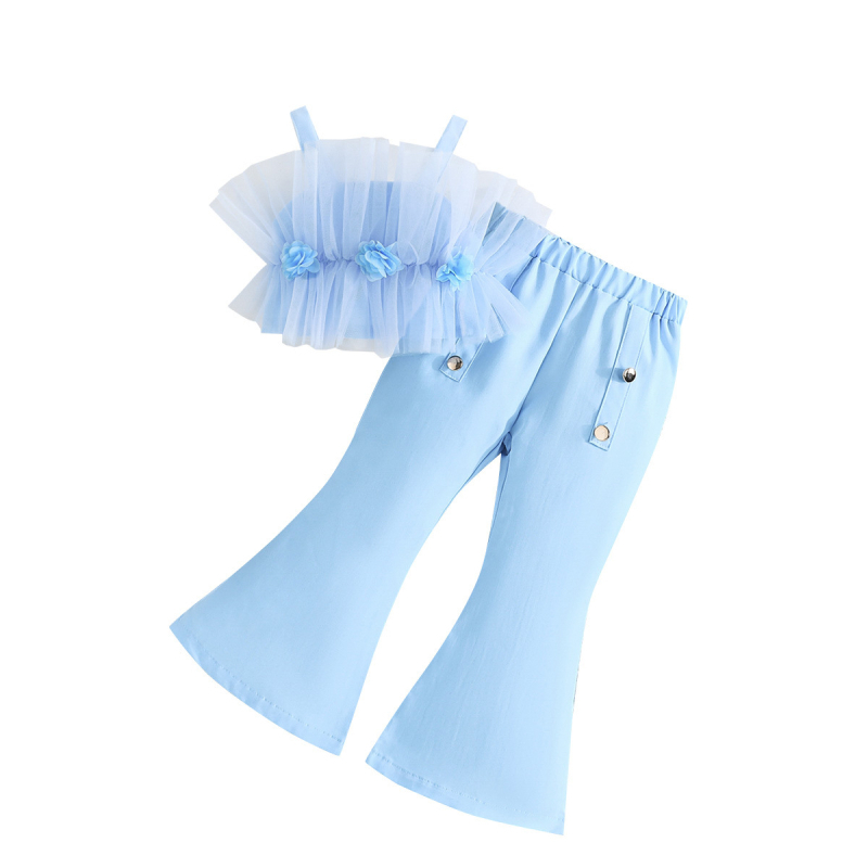 Ljetne hlače s remenčićima, jednobojnim ružičastim topom i mrežastim rogovima, modno odijelo, europske i američke eksplozije, vruće prodavane