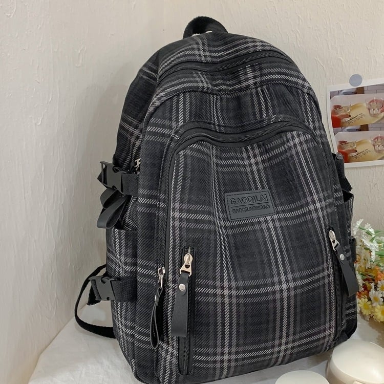 Ιαπωνικό στυλ Ins Artistic Fresh Style Καρό σχολική τσάντα Λυκείου Μαθητής πανεπιστημιούπολης Γυναικείο σακίδιο πλάτης ταξιδιού