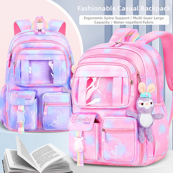 Uus koolikott algkooliõpilastele, naistele 1-6 klassile, kerge katuseharjakaitse ja kerge külmkapi avatud uksega Fantasy laste seljakott