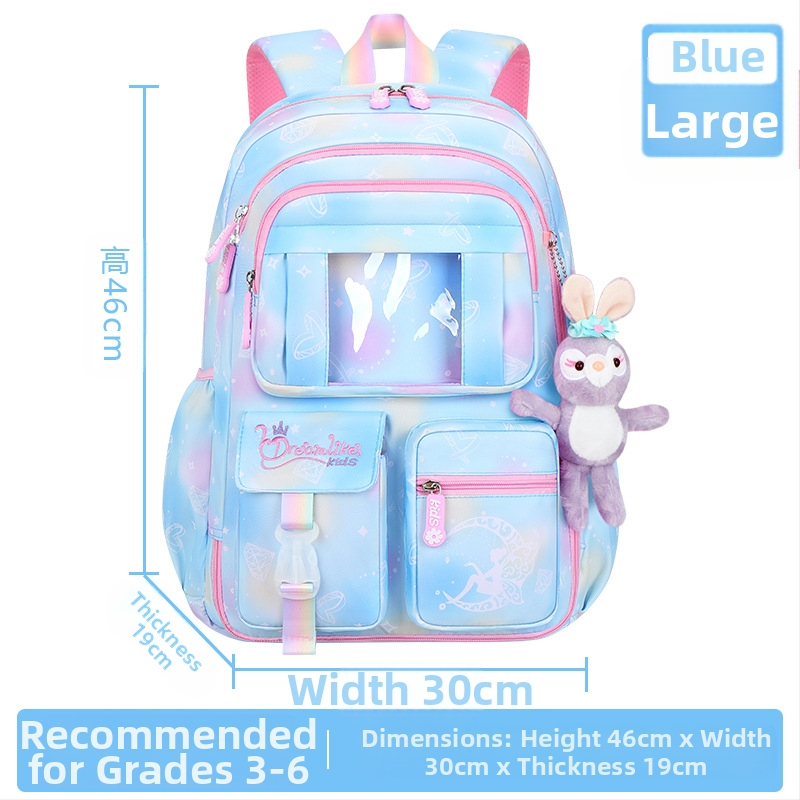 Uus koolikott algkooliõpilastele, naistele 1-6 klassile, kerge katuseharjakaitse ja kerge külmkapi avatud uksega Fantasy laste seljakott
