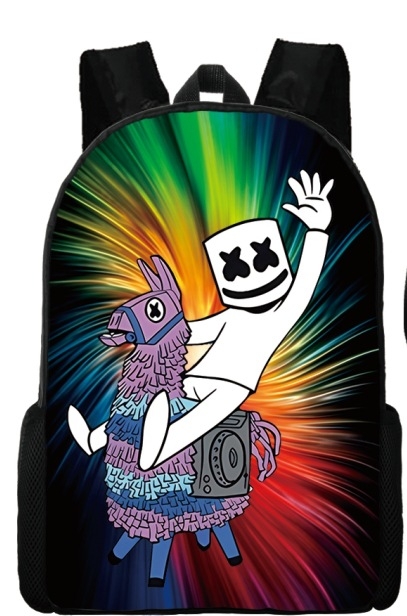 Трансгранична гореща разпродажба, 17-инчова детска раница с двоен рамен с щампа от захарен памук, голям капацитет, чанта за свободното време с щампа за ученици от началното училище