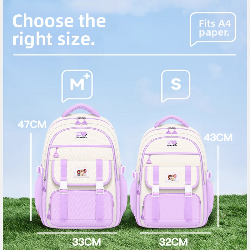 2024 Детски ученически чанти за начално училище, момичета, раници за прогимназия и гимназия, защита на гръбначния стълб, голям капацитет, леки