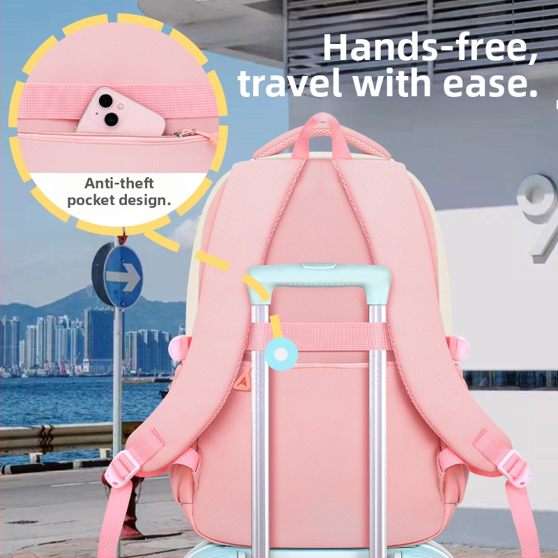 2024 Детски ученически чанти за начално училище, момичета, раници за прогимназия и гимназия, защита на гръбначния стълб, голям капацитет, леки