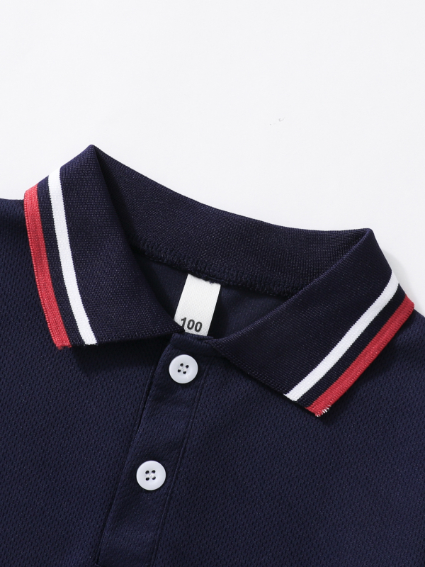 Директна доставка от фабриката през граница на склад, поло тениска за лятото и есента, ново детско облекло за момчета с къс ръкав и ревер, пет части