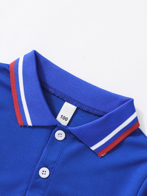 Директна доставка от фабриката през граница на склад, поло тениска за лятото и есента, ново детско облекло за момчета с къс ръкав и ревер, пет части