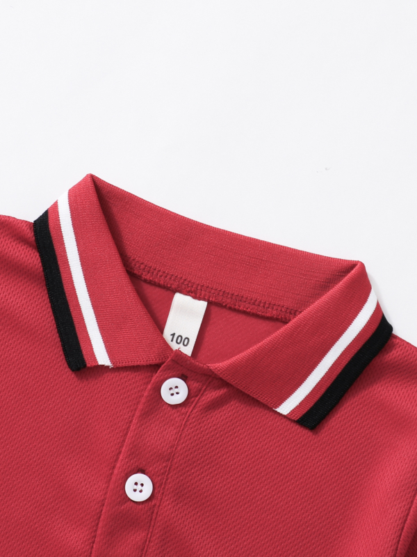 Директна доставка от фабриката през граница на склад, поло тениска за лятото и есента, ново детско облекло за момчета с къс ръкав и ревер, пет части