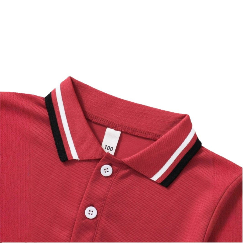 Директна доставка от фабриката през граница на склад, поло тениска за лятото и есента, ново детско облекло за момчета с къс ръкав и ревер, пет части