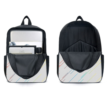 Kohandatud seljakoti pliiatsiümbris ühe õlaga õlakott kolmeosaline komplekt koolikoti esiosa digitaalse värvitrüki töötlemiseks