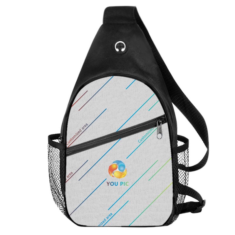 Kohandatud seljakoti pliiatsiümbris ühe õlaga õlakott kolmeosaline komplekt koolikoti esiosa digitaalse värvitrüki töötlemiseks