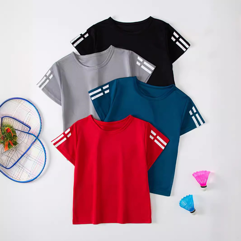 Διασυνοριακή αμερικανική έκδοση παιδικού αθλητικού μπλουζάκι γρήγορου στεγνώματος για αγόρια και κορίτσια, άνετο all-match αθλητικό μπλουζάκι τρεξίματος για μεγάλα παιδιά.