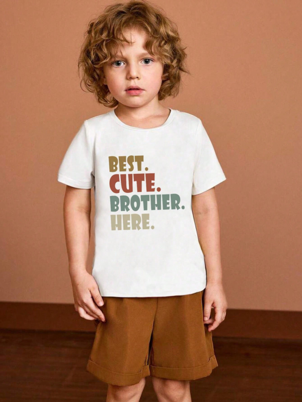 Tricou transfrontalier pentru copii, dans stradal american, scrisoare imprimată, cu mânecă scurtă, tricou de stradă larg pentru copii mari, top pentru copii