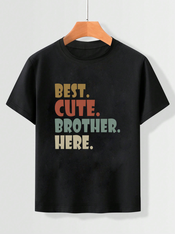 Tricou transfrontalier pentru copii, dans stradal american, scrisoare imprimată, cu mânecă scurtă, tricou de stradă larg pentru copii mari, top pentru copii