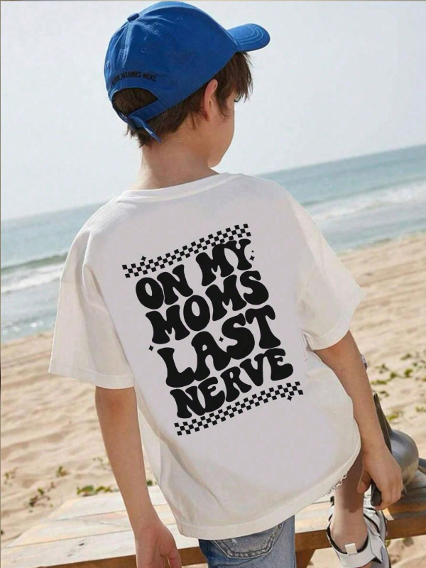 Tricou transfrontalier pentru copii, dans stradal american, scrisoare imprimată, cu mânecă scurtă, tricou de stradă larg pentru copii mari, top pentru copii