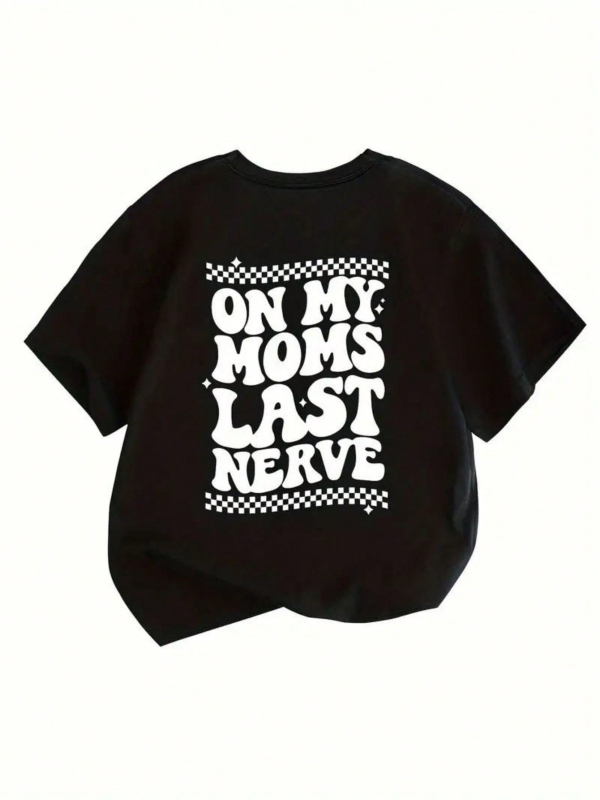 Tricou transfrontalier pentru copii, dans stradal american, scrisoare imprimată, cu mânecă scurtă, tricou de stradă larg pentru copii mari, top pentru copii