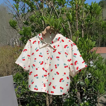 Kevad- ja sügisene naiste laste rõivad, lühikeste varrukatega beebisärk, lääne stiilis laste isiksuse trendikas Hongkongi stiilis Korea ebakorrapärane topp RG01