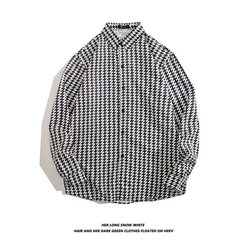 eBay διασυνοριακή χονδρική υψηλής ποιότητας μακρυμάνικο πουκάμισο με ντραπέ, ανδρικό ins, μοντέρνο βολάν, όμορφος εξειδικευμένο πουκάμισο με φαρδιά λουλούδια σε στυλ Χονγκ Κονγκ