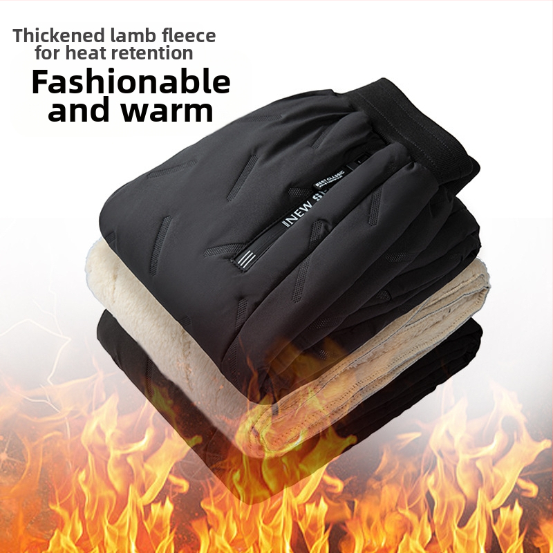 Detské bavlnené nohavice na jeseň a zimu Nové chlapčenské ležérne nohavice s flísovou podšívkou, zahustené, stredné a veľké detské zimné nohavice z jahňacej vlny, vetruodolné nohavice