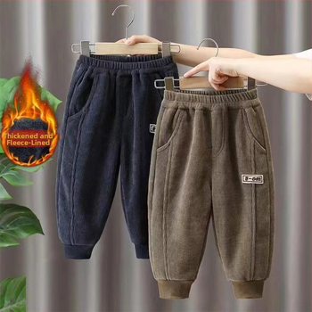 Poiste püksid 2024 Laste kevad- ja sügispüksid Laste kordvelvetist püksid Ilusad vabaaja ühes tükis fliisvoodriga