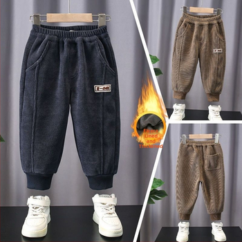 Poiste püksid 2024 Laste kevad- ja sügispüksid Laste kordvelvetist püksid Ilusad vabaaja ühes tükis fliisvoodriga