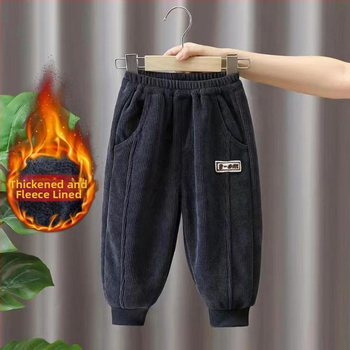 Poiste püksid 2024 Laste kevad- ja sügispüksid Laste kordvelvetist püksid Ilusad vabaaja ühes tükis fliisvoodriga