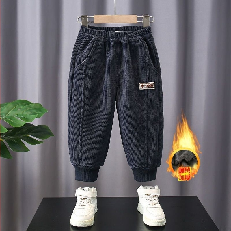 Poiste püksid 2024 Laste kevad- ja sügispüksid Laste kordvelvetist püksid Ilusad vabaaja ühes tükis fliisvoodriga