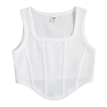 Djevojački sportski prsluk uskog kroja, za veliku djecu, jednobojan, moderan, ležeran, prozračan, udoban top