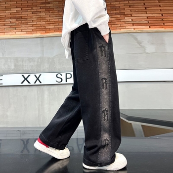 Παντελόνια για αγόρια Φθινόπωρο και Χειμώνας 2025 Νέο Στυλ Παιδικά Ίσια Μεσαία και Μεγάλα Φθινοπωρινά και Χειμερινά Παιδικά Τζιν με Φόδρα Φθινοπώρου και Χειμώνα