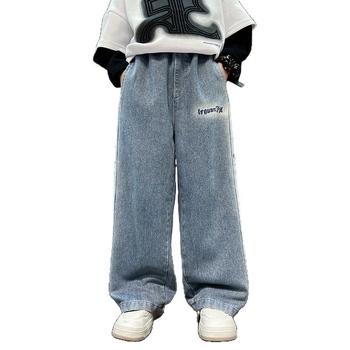 Παντελόνια για αγόρια Φθινόπωρο και Χειμώνας 2025 Νέο Στυλ Παιδικά Ίσια Μεσαία και Μεγάλα Φθινοπωρινά και Χειμερινά Παιδικά Τζιν με Φόδρα Φθινοπώρου και Χειμώνα