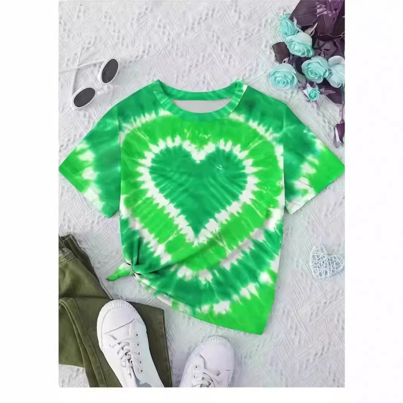 2024 nou Amazon transfrontalier îmbrăcăminte pentru femei adulți copii creativ casual imprimare 3D mânecă scurtă tricou poate fi DIY