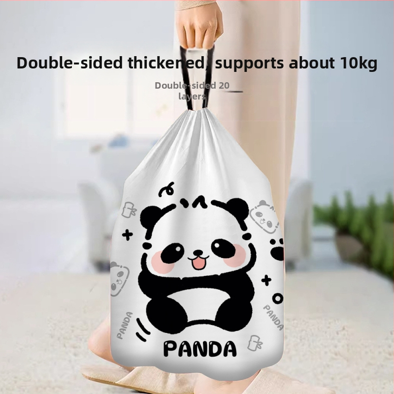 Пластмасова торба за боклук с карикатура, домакинска торба с връзки, преносима студентска чанта за лице, чанта за еднократна употреба