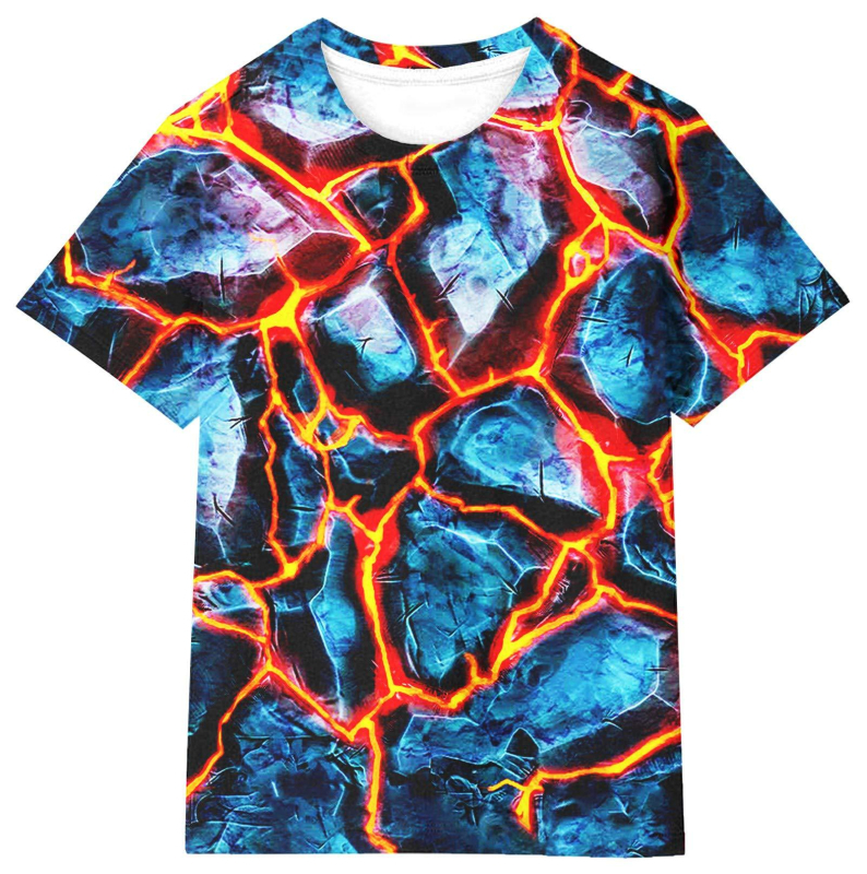 Modes pavasara jaunā modes zīmola pāru kleitas ar personalizētu vīriešu un sieviešu 3D drukas termiskās pārneses T-kreklu matiem