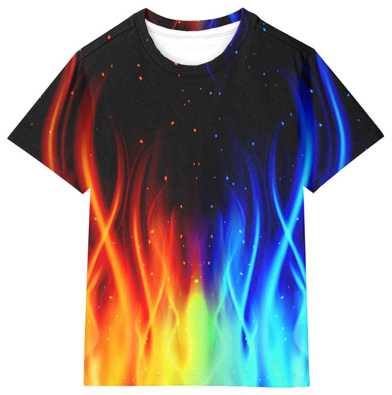 Modes pavasara jaunā modes zīmola pāru kleitas ar personalizētu vīriešu un sieviešu 3D drukas termiskās pārneses T-kreklu matiem