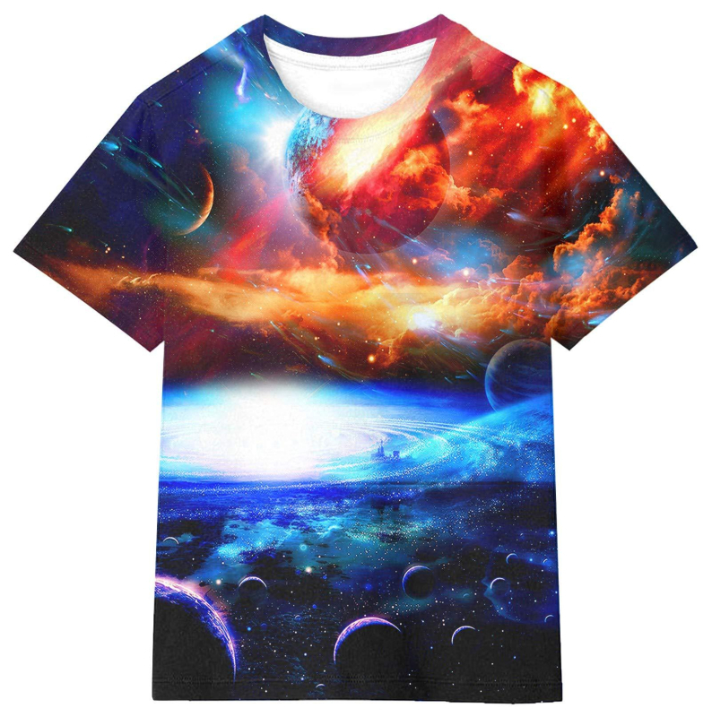 Modes pavasara jaunā modes zīmola pāru kleitas ar personalizētu vīriešu un sieviešu 3D drukas termiskās pārneses T-kreklu matiem