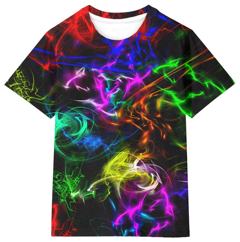 Modes pavasara jaunā modes zīmola pāru kleitas ar personalizētu vīriešu un sieviešu 3D drukas termiskās pārneses T-kreklu matiem