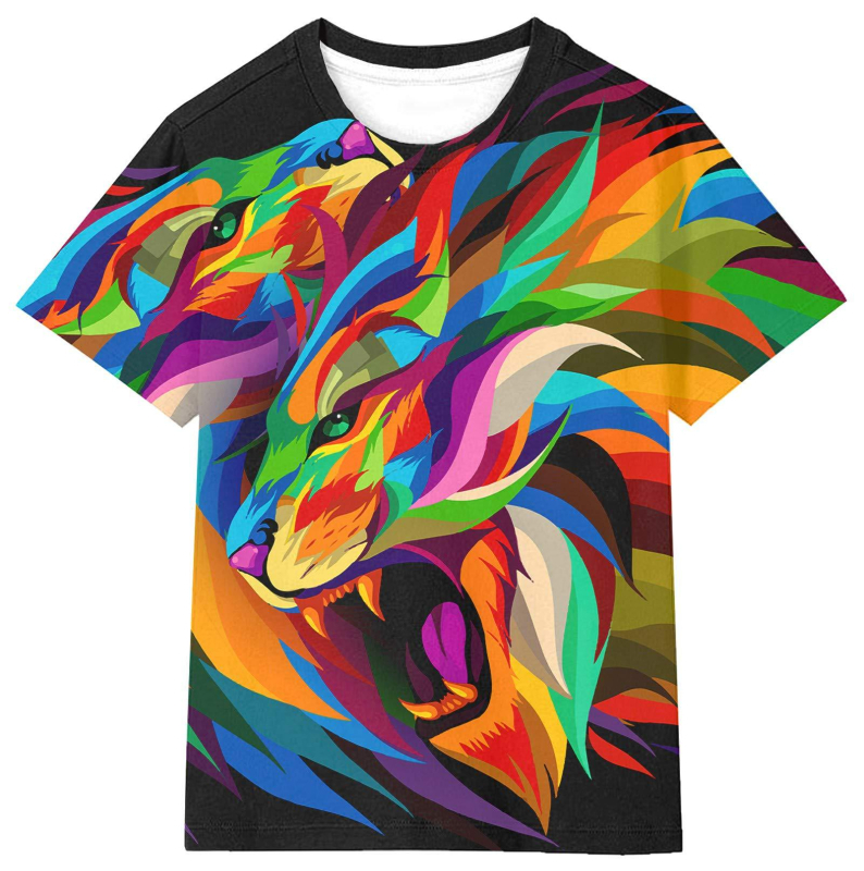 Modes pavasara jaunā modes zīmola pāru kleitas ar personalizētu vīriešu un sieviešu 3D drukas termiskās pārneses T-kreklu matiem