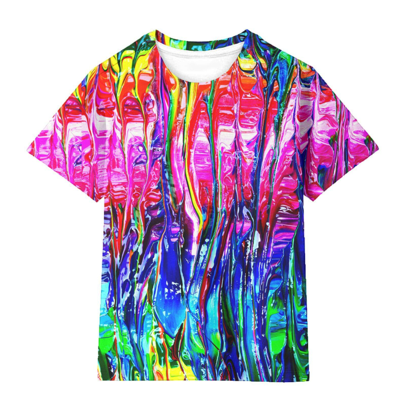 Modes pavasara jaunā modes zīmola pāru kleitas ar personalizētu vīriešu un sieviešu 3D drukas termiskās pārneses T-kreklu matiem