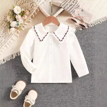 Tüdrukute särk kevad ja sügis 2024 uus laste sügispluus väike särk moodne tüdrukute õhuke särk