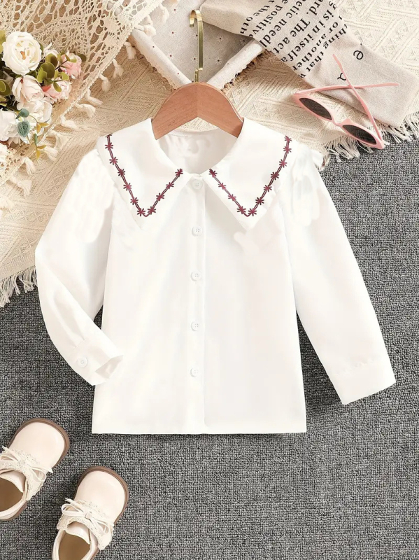 Tüdrukute särk kevad ja sügis 2024 uus laste sügispluus väike särk moodne tüdrukute õhuke särk