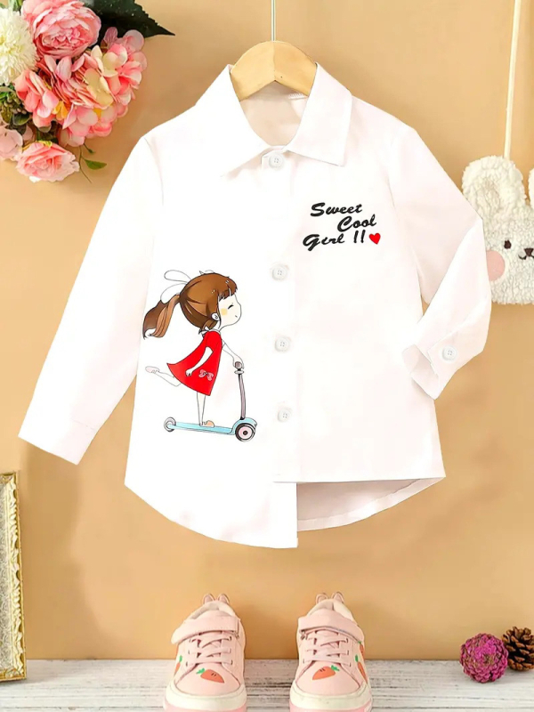 Tüdrukute särk kevad ja sügis 2024 uus laste sügispluus väike särk moodne tüdrukute õhuke särk